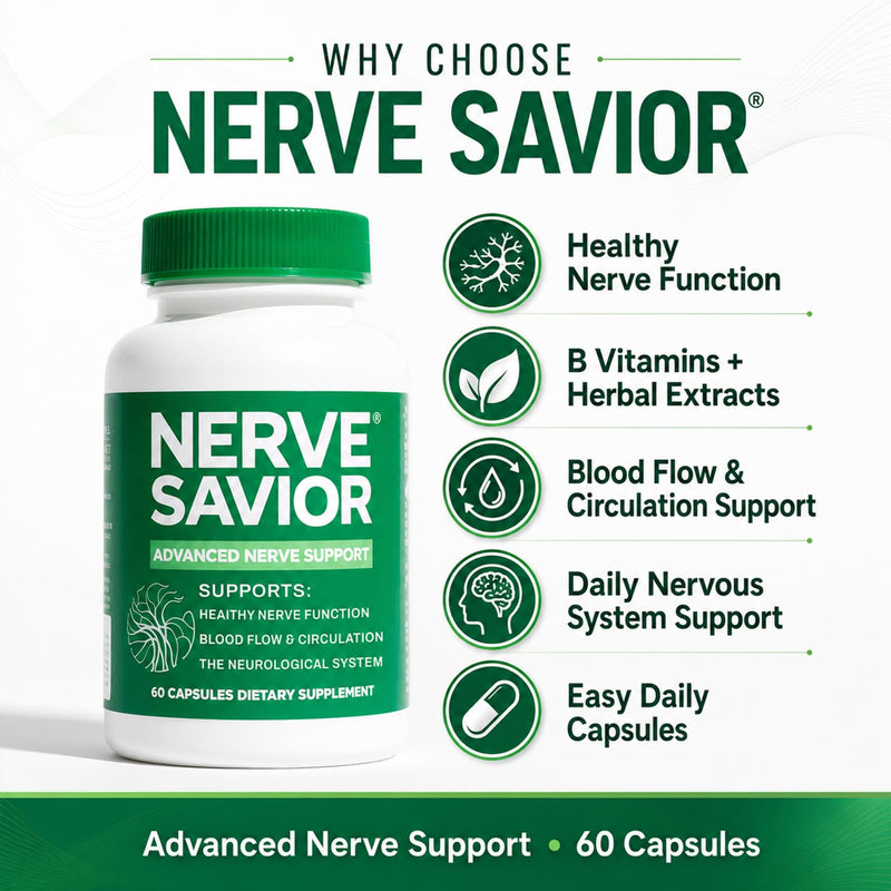 Advanced Nerve Support with B Vitamins & Herbal Extracts - 60 Capsules
