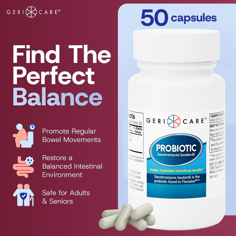 GeriCare Ultimate Probiotic and Digestive Health Supplement - Complete Gut Repair, Probiotics for Women and Men Lactose & Gluten Free - 50 Capsules (3 Pack) 50 Count (Pack of 3)
