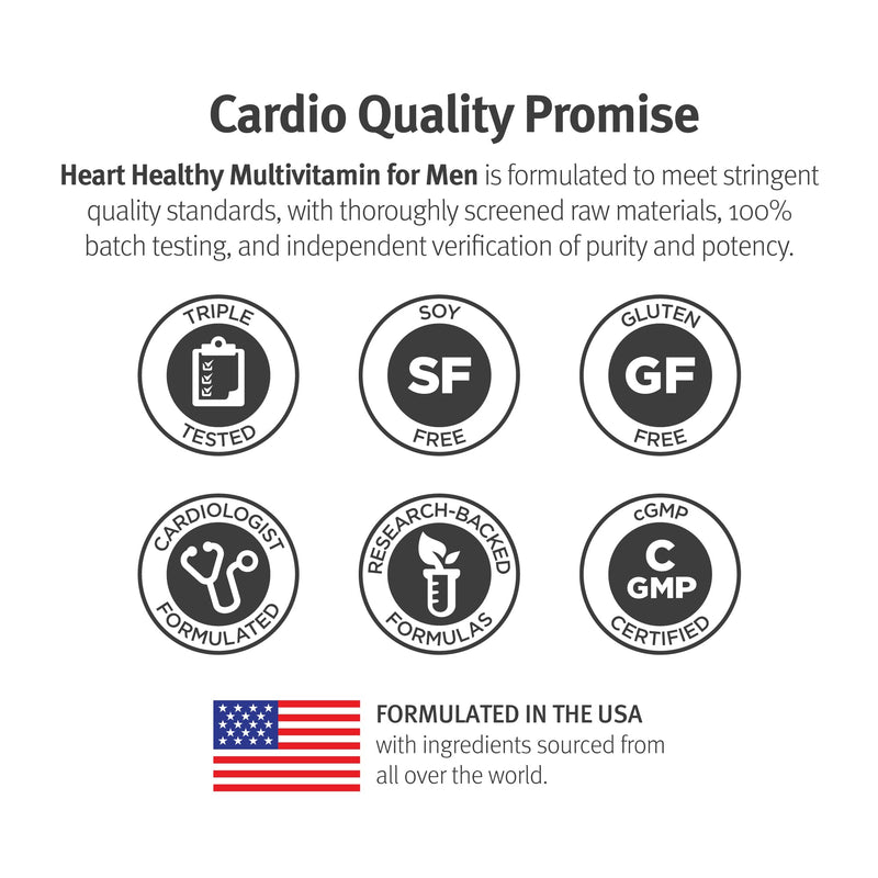 Dr. Sinatra Heart Healthy Multivitamin for Men with Vitamin D 1000 IU, A, B12, C, E, and Zinc, 90 Tablets (30-Day Supply) 90 Count (Pack of 1)