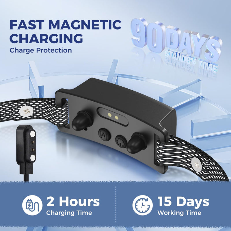 Anti-Bark Collar for Small Dogs, No Shock Bark Collar with Beep & Vibration Only, 1-5 Sensitivities Adjustable, Rechargeable Dog Barking Collar, IP67 Waterproof - Humane Bark Collars, Black - BeesActive Australia