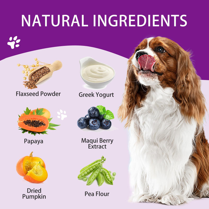 Probiotics Chews for Dogs Promotes Digestion and Kin & Coat Pure Natural Dog Pet Fiber Supplement - 120 Chewable Treats