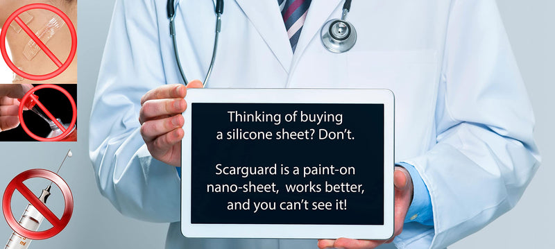 Scarguard - Invisible Brush-On Silicone Sheet with Vitamin E - Scar Removal for Keloids, Burn Scars, Surgery Scars, Stitches, Cuts - No Ugly Scar Sheets, Cream or Messy Scar Gel Needed - BeesActive Australia