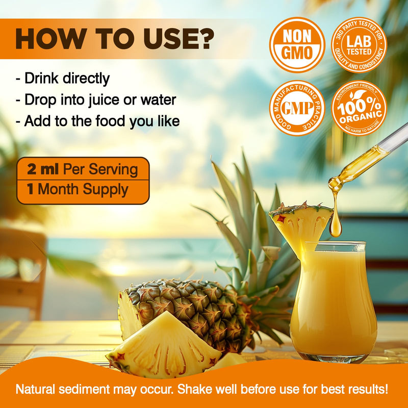 Liposomal Quercetin with Bromelain Liquid Drops, 8 in 1 Organic Quercetin 1000mg Supplements with Bromelain 500mg, Vitamin C, D3, Zinc, Elderberry, Turmeric for Immunity & Respiratory Health, 2 Fl Oz