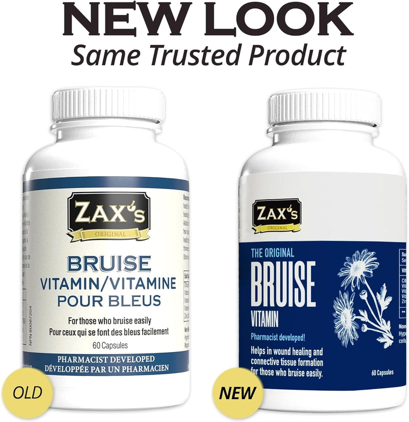 ZAX'S Bruise Vitamin Pharmacist Developed Bruising Supplements Potent Bruising Swelling Reducer, Zinc, Vitamin K, D3, Ascorbic Acid, Citrus Bioflavonoids, 60 Caps, Combine Arnica Bruise Cream 60 Count (Pack of 1)