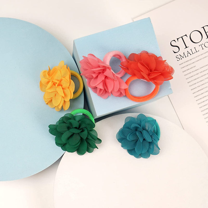 kangaroo 40 Colors Flower Small Dogs Hair Bows Hair Ties Cat Puppy Party Birthday Grooming Hair Accessories Seamless Hair Ties - BeesActive Australia