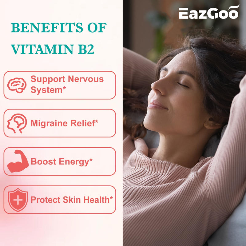 Vitamin B2 Gummies - Riboflavin 400mg Supplement with Magnesium for Adults | B2 Gummies for Migraine Relief* & Nervous System Support* | Vegan, Sugar-Free | Raspberry-Lemon Flavor | 60 Count 60 Count (Pack of 1)