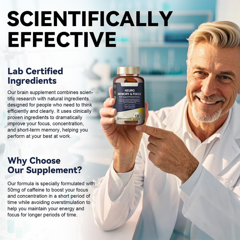 C-affeine Pills Brain Supplements for Memory and Focus L-Tyrosine, Alpha GPC, Ginkgo Biloba, Bacopa Monnieri, Brain Nootropic Cognitive Support - Non-GMO, Gluten Free (120 Counts) 120 Count (Pack of 1)
