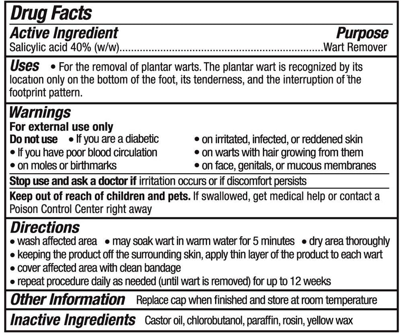 WartStick Plantar Maximum Strength Salicylic Acid Solid-Stick Plantar Wart Remover, 0.34 Oz - BeesActive Australia
