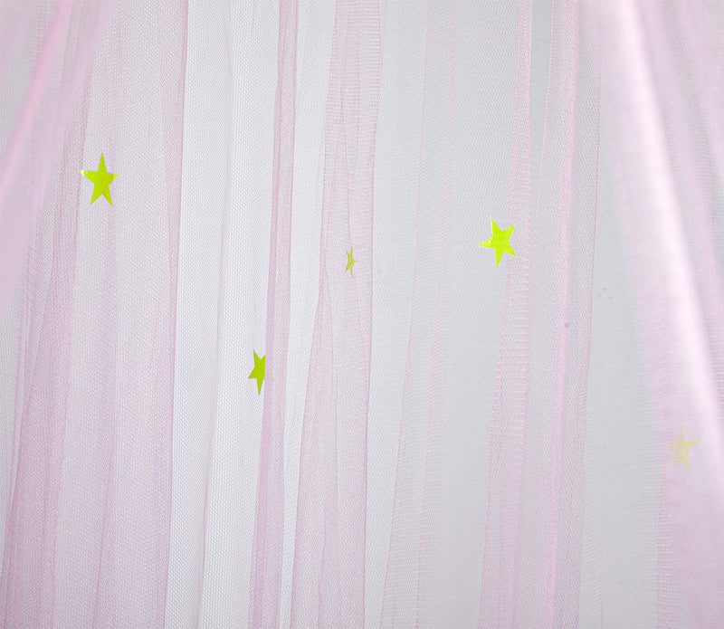 BCBYou Baby, Kids & Adult Mosquito Net Canopy with Glow in Dark Stars, for Crib, Kids, Girls or Full Size Bed (Pink) Pink - BeesActive Australia