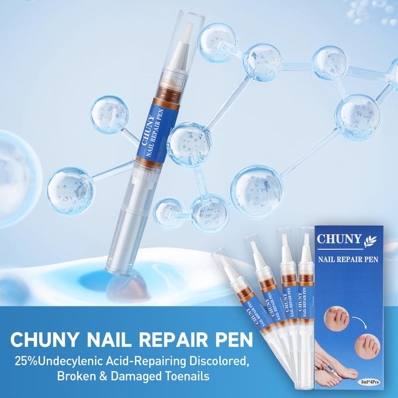 Extra Strength Nail Repair Pen, 4 Nail Oil Cuticle Pens With Natural Plant Extracts for Repairing Discolored, Broken & Damaged Toenails, Effective Nail Repair Solution - BeesActive Australia