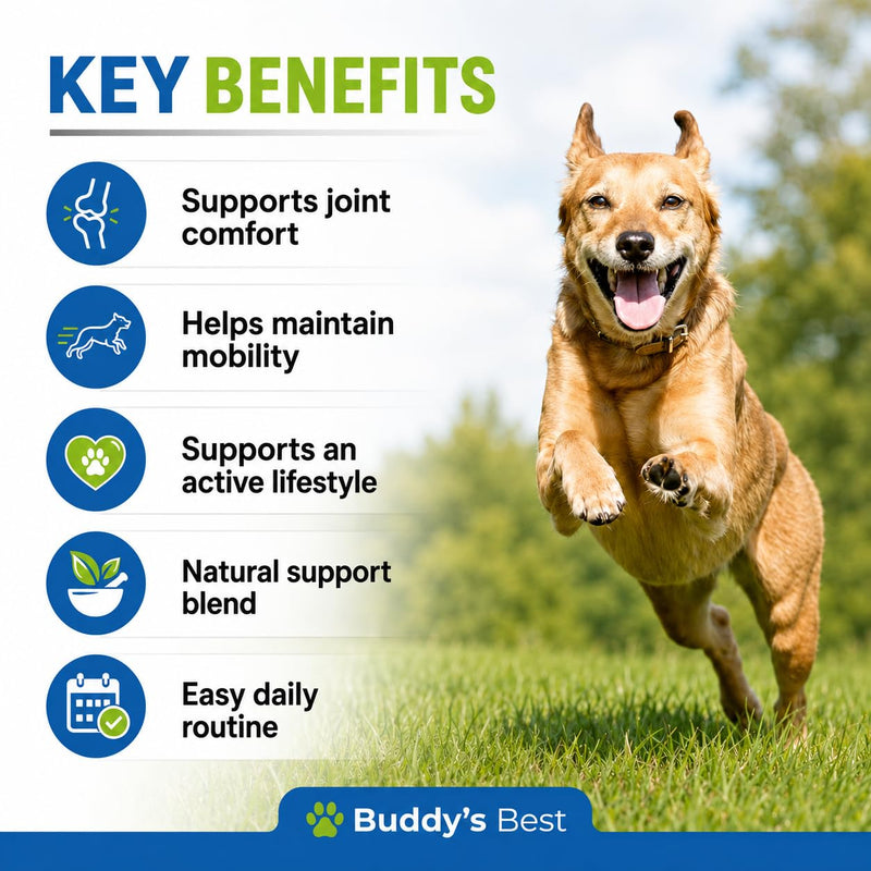 BUDDY'S BEST Twin Pack Dog Joint Support Plus | 50ml | Supports Healthy Joints & Mobility in Dogs | Natural Ingredients for Daily Wellness | Easy to Use | Made in the UK Pack of 2