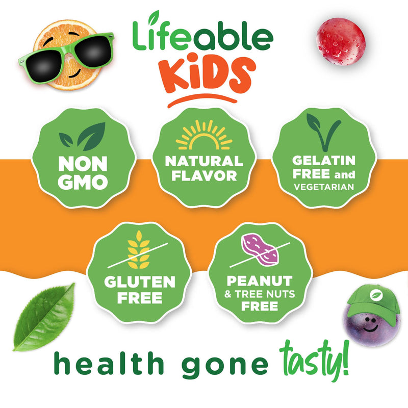 Lifeable Kids Vitamin C Gummies for Kids | 250 mg | Vegan Vitamin C Gummy | VIT C Gummies for Immune System Support | 120 Gummies