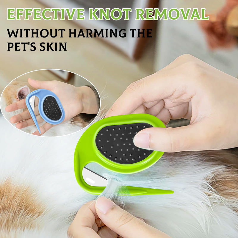 Pack of 2 Pet Knotting Comb, Cat Detangling Knife with Steel Blade, Knot Comb Hair Removal Tool, Knot Comb for Cat, Perfect for Removing Tangles - BeesActive Australia