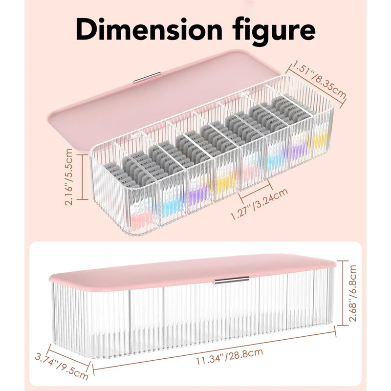 P-80 Daily Contact Lens Organizer with Remover & Tweezer, Disposable Lens Dispenser, Clear Plastic Box for All Brands (Blue) BLUE