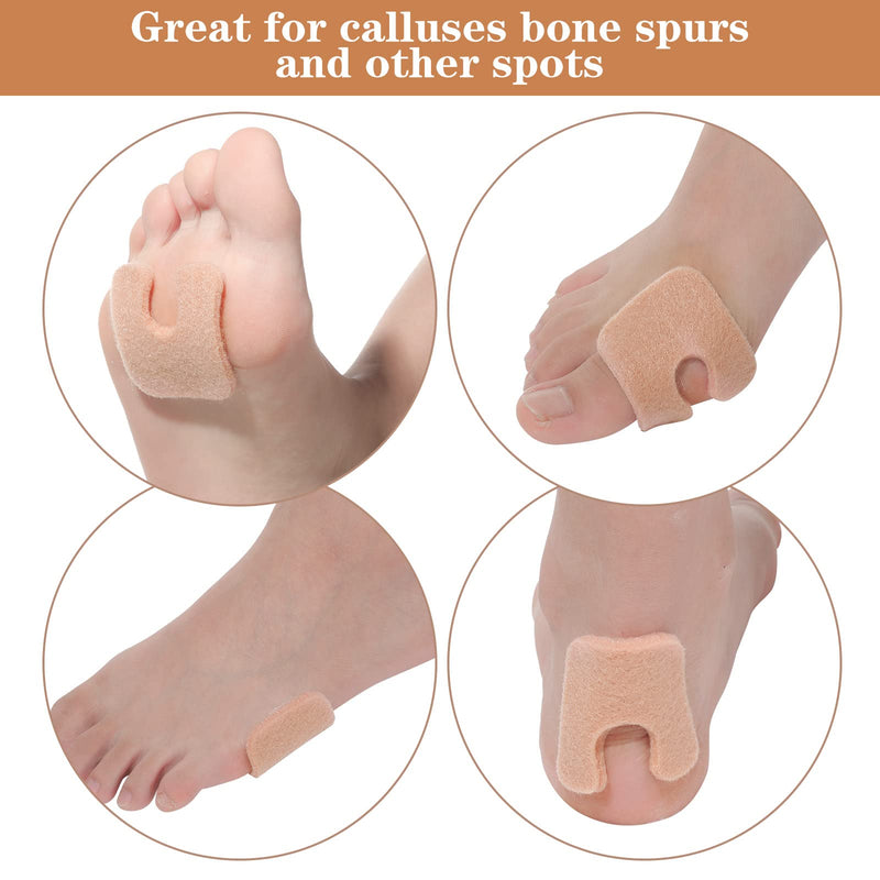 Zonon 48 Pieces U-Shaped Felt Callus Pads Metatarsal Foot Pads for Pain Relief, White, Unisex, Ball of Foot Cushions(Beige) Beige