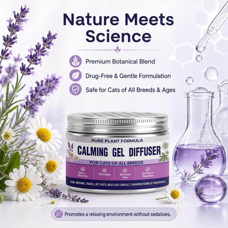Cat Calming Pheromone Diffuser Gel - Unscented Soothing Gel for Stress Relief - Helps Manage Scratching Cordless & Portable for Home or Travel Lasting 2 Months (100 ml, 3.38 fl oz) 100ml