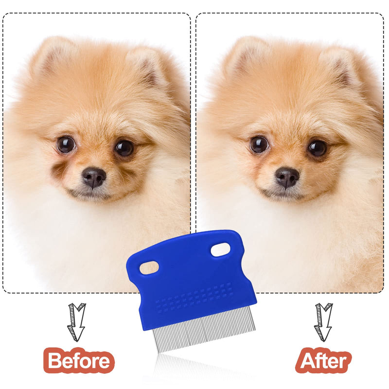 5 Pieces Dog Eye Combs Tear Stain Remover Combs Pet Grooming Comb for Small Dogs Gently Removing Eye Mucus and Crust (Blue, Black) Blue, Black - BeesActive Australia