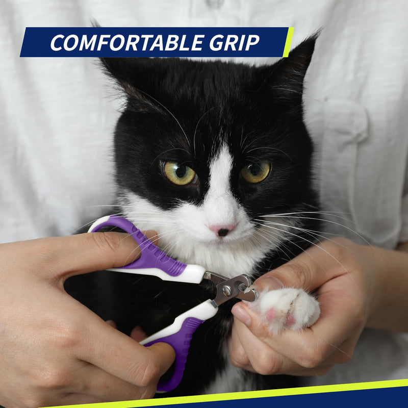 WePet Pet Nail Clippers(U07.1), Professional Claw Trimmer, Bended Scissor Special for Cats, Kittens, Dogs, Puppies, Small Animals, White/Violet - BeesActive Australia