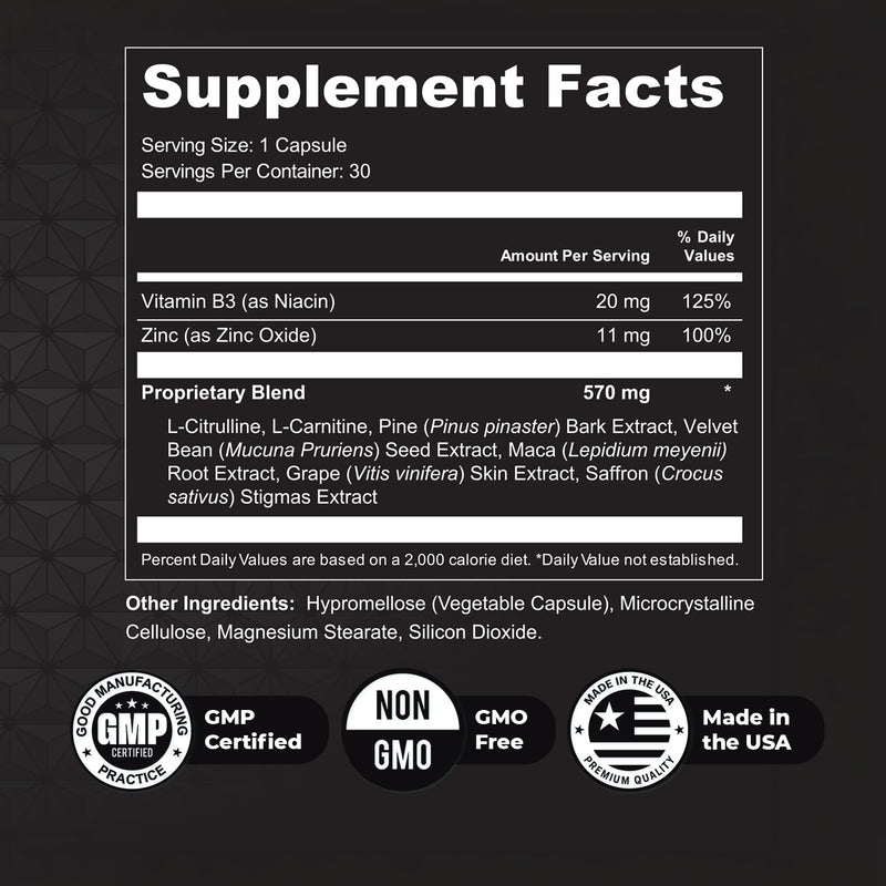 Garaherb – L-Citrulline, Maca & Pine Bark – 30 Ct, 2 Month Supply | Also includes Zinc with L-Citrulline, Maca, Velvet Bean & Pine Bark | Non-GMO, Stimulant-Free, Made in USA 30 Count (Pack of 2)