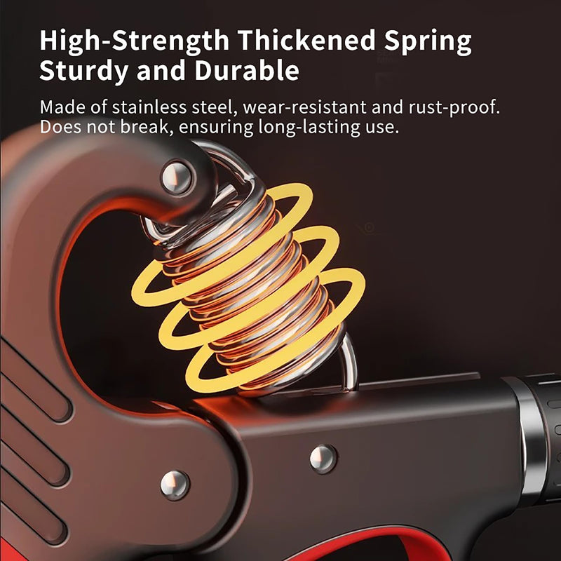 Grip Strength Trainer, Hand Grip Strengthener with Adjustable Resistance 11-220Lbs(5-100KG), Automatic Counter, Ergonomic Design, Forearm Strengthener for Musicians Athletes and Injury Recovery Orange - BeesActive Australia