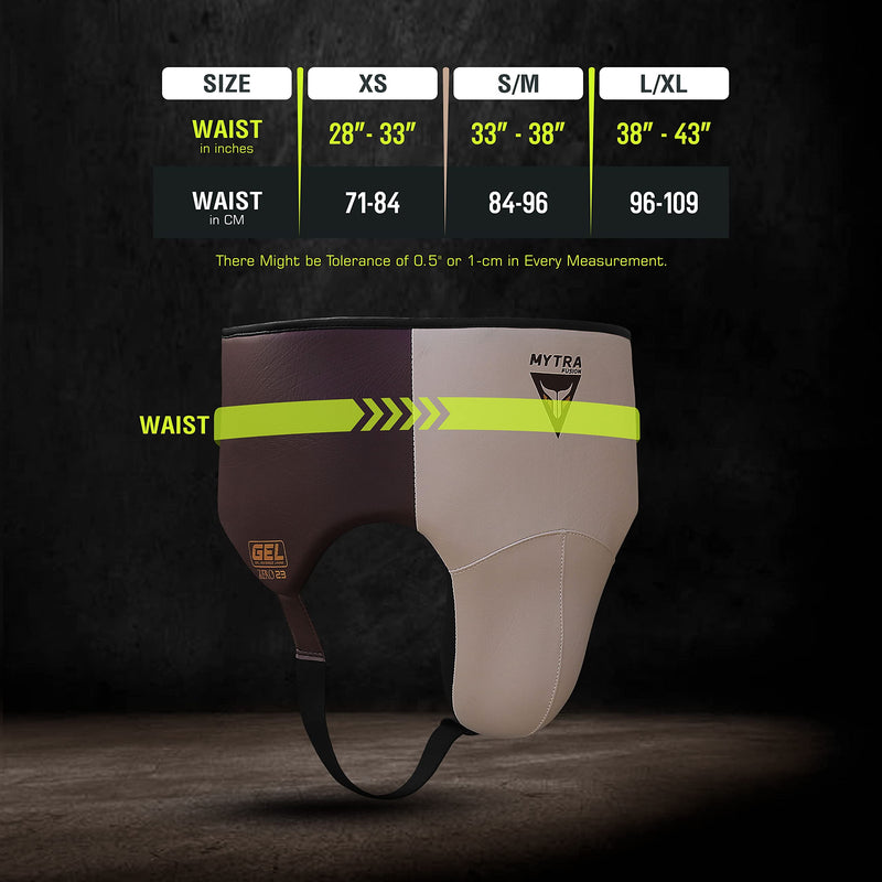 Mytra Fusion Groin Guard Boxing Groin Guard for MMA, Muay Thai, Kickboxing and Martial Arts Abdominal Protector for Training, Sparring, Grappling, Taekwondo and Fighting Brown/Beige Large-X-Large