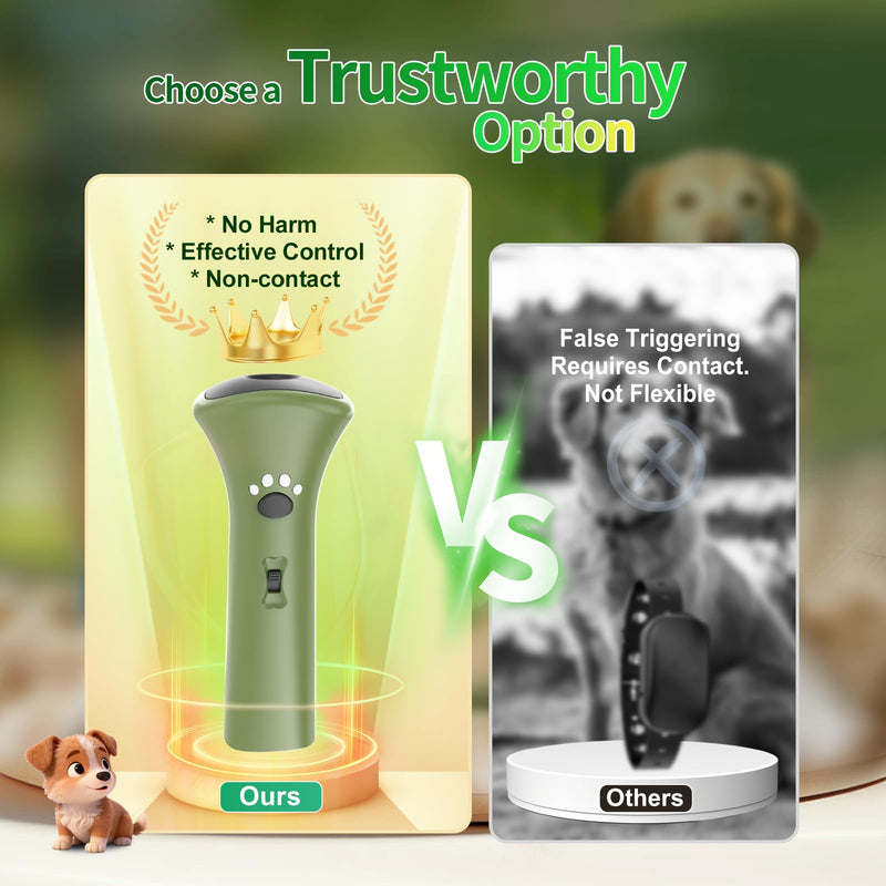 Dog Bark Deterrent Devices,Ultrasonic Anti Barking Device for Dogs, Portable Dog Training Device,Stopping Own or Neighbor's Dog Barking,Safe & Effective for Indoor & Outdoor Use(Green)