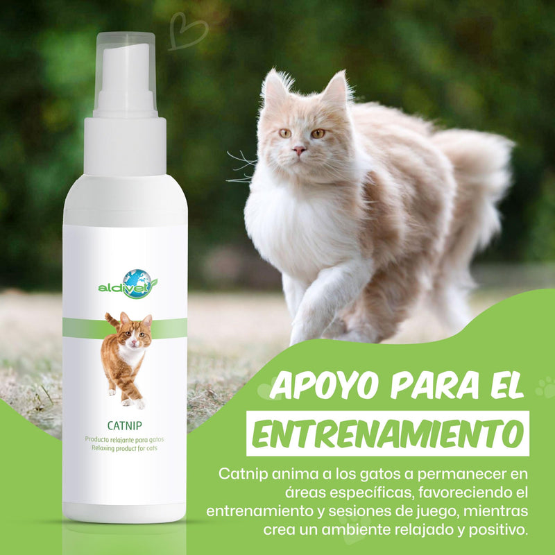 Aldivet Calming Spray for Cats - New Environments - Valerian - Support in Stress Situations - Relaxing - Training and Games - Comfort Reinforcement in New Spaces - Antistress - 125 ML