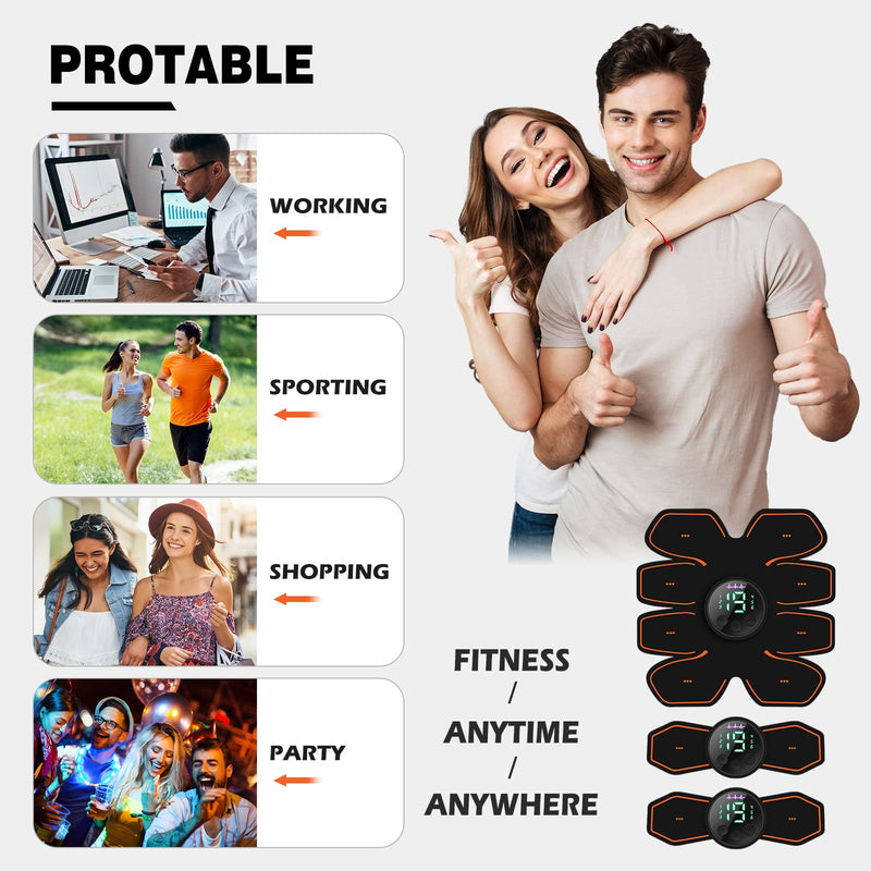 ABS Stimulator Workout Equipment, Ab Machine USB Rechargeable Gear for Abdomen/Arm/Leg, Strength Training Equipment for Men and Women - BeesActive Australia