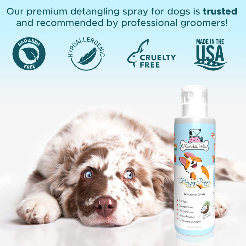 Professional Pet Grooming Spray for Puppies and Dogs | All-Natural Scented Moisturizing Dog Detangler Spray | Puppy Conditioner Coat Shine Spray | Dog Grooming Supplies Happy Puppy - PawsPlanet Australia
