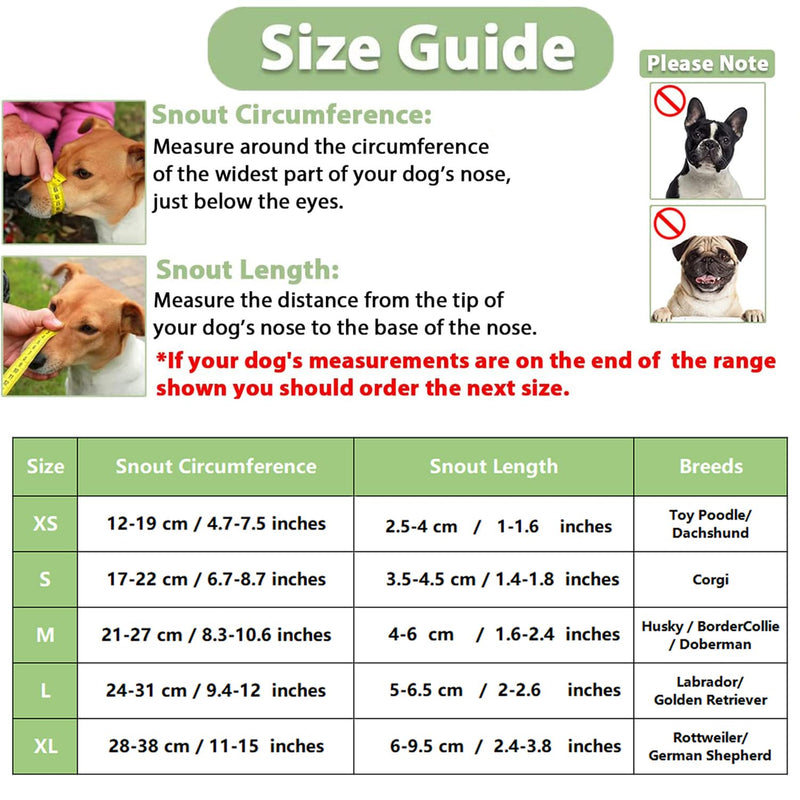 Muzzle for large dogs, breathable pet mask dog training, muzzle for medium dogs with Velcro fastener, muzzle for small medium large dogs (XL) XL - BeesActive Australia