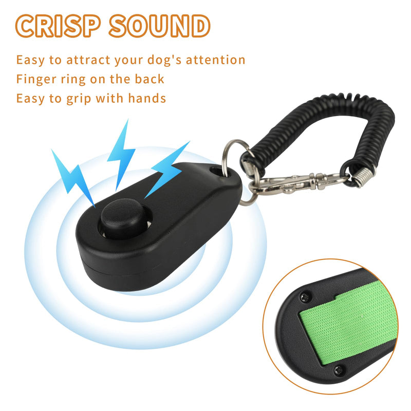 Dog Training Clicker with Finger Ring and Wrist Strap 2 Pack (Black & White) - Versatile Puppy Trainer & Pet Behavior Aid - BeesActive Australia