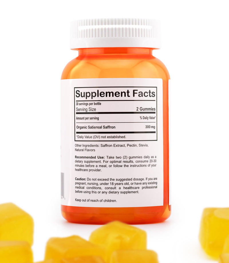 Saffron Gummies ‚Äì Vegan & Non-GMO, Premium Saffron Extract, Delicious Herbal Flavor, Supports Relaxation, Focus, and Energy, Perfect for Daily Wellness, 60 Count