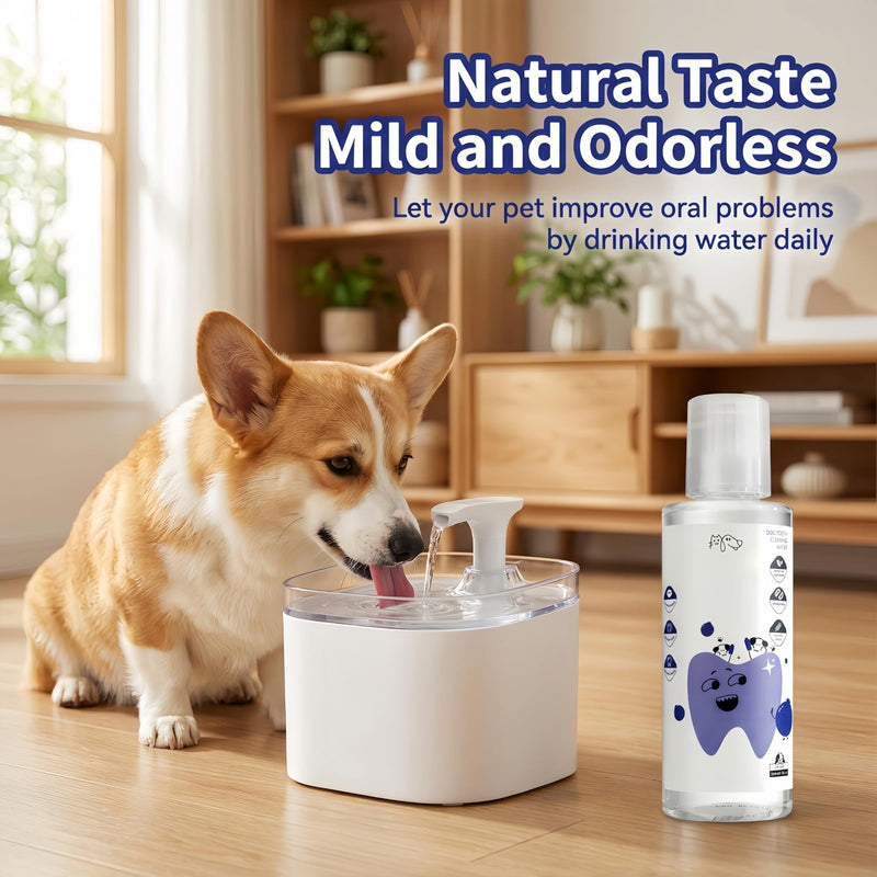 2PCS Pet Mouthwash,Natural Teeth Cleaning Mouthwash to Fight Tartar,Dog Mouthwash Add to Water,Fresh Breath for Dogs & CatsPromote Healthy Gums,Easy Daily Use for all Pet,Odorless Flavorless Formula 2