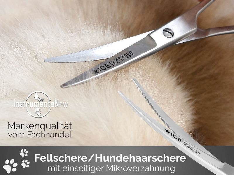 Curved dog hair scissors fur scissors with MICRO TOOTHING - BeesActive Australia
