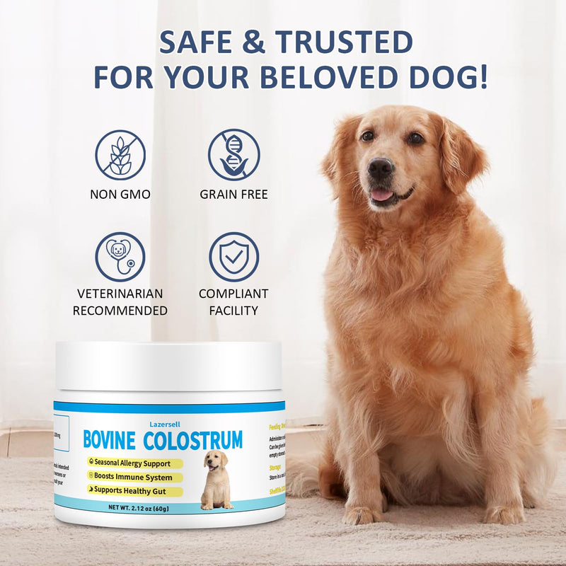 Bovine Colostrum for Dogs Gut & Immune Health - 120 Days Large Dogs Bovine Colostrum Powder - Premium Dog Supply for Seasonal Allergies, Immune System Booster & Digestion Support Supplement