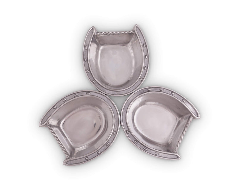 Arthur Court Designs Aluminum Lucky Horseshoe 3-Bowl Bowls Set Server 10.5 inch Diameter 1.5 inch Tall - BeesActive Australia