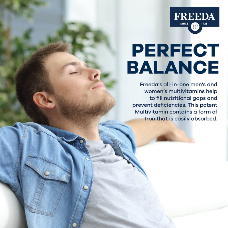 FREEDA Multivitamin – Quintabs-M with Iron – Kosher Multi Vitamins Supplements for Women Health - Multivitamins for Women & Iron-Deficient Men Adult Vitamins Multivitamin (100) | Kosher Multivitamin with Iron Formulated for Women & Men - Supporting Dai...