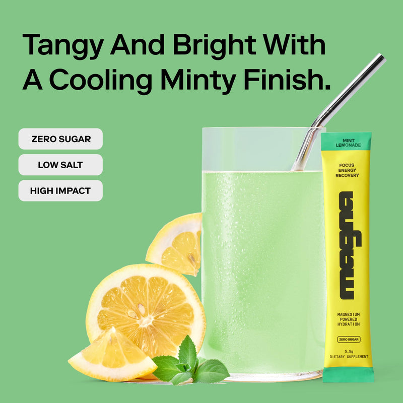 MAGNA Electrolytes Powder Drink Mix for Hydration, Energy & Focus Support (7 Servings, Mint Lemonade) 7 Servings
