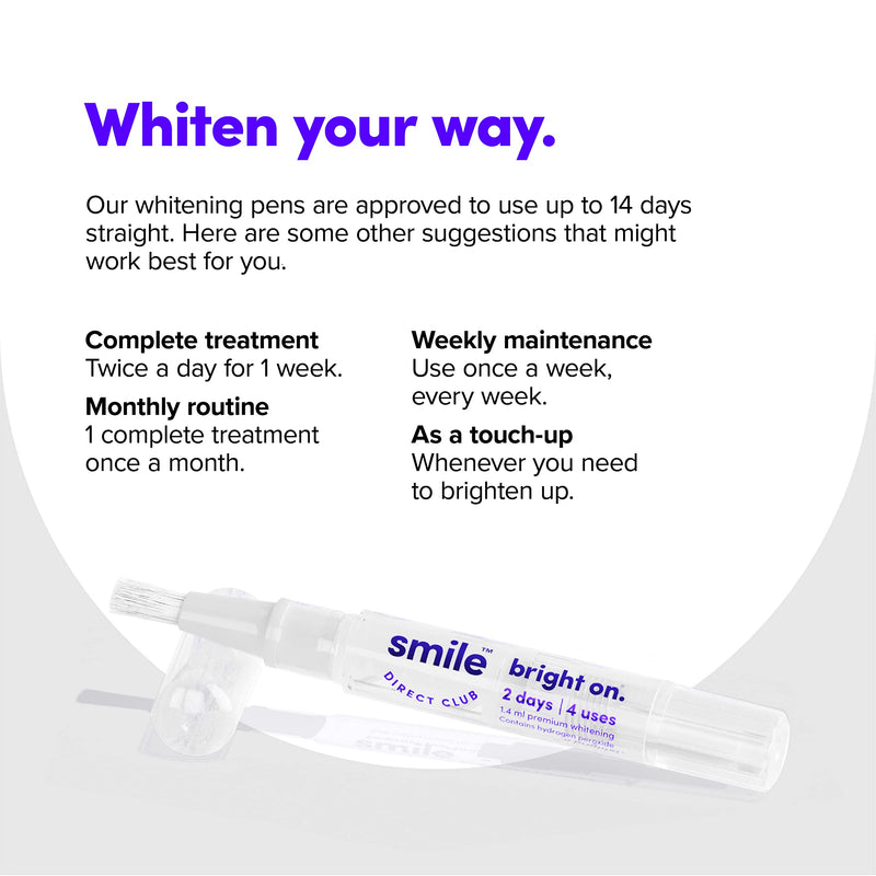 SmileDirectClub Teeth Whitening Kit - 8 1.4ml Gel Pens - Professional Strength Hydrogen Peroxide - Pain Free and Enamel Safe - Up to 9 Shades Whiter in 1 Week 1 Count (Pack of 1) - BeesActive Australia