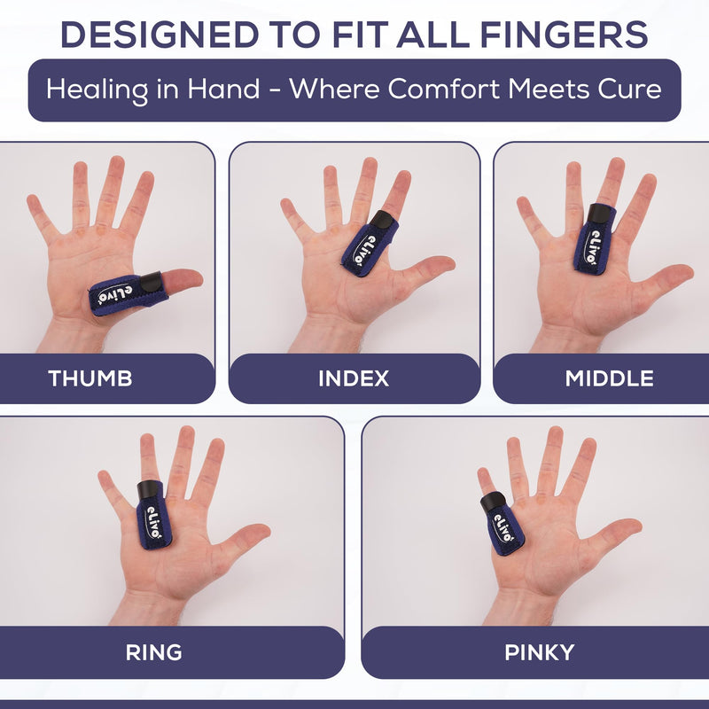 MedVance Elivo Finger Splint, Trigger Finger Support Brace for Thumb, Index, Middle, Ring, and Pinky Finger, One Size Fits All - 3 Pack Single Strap