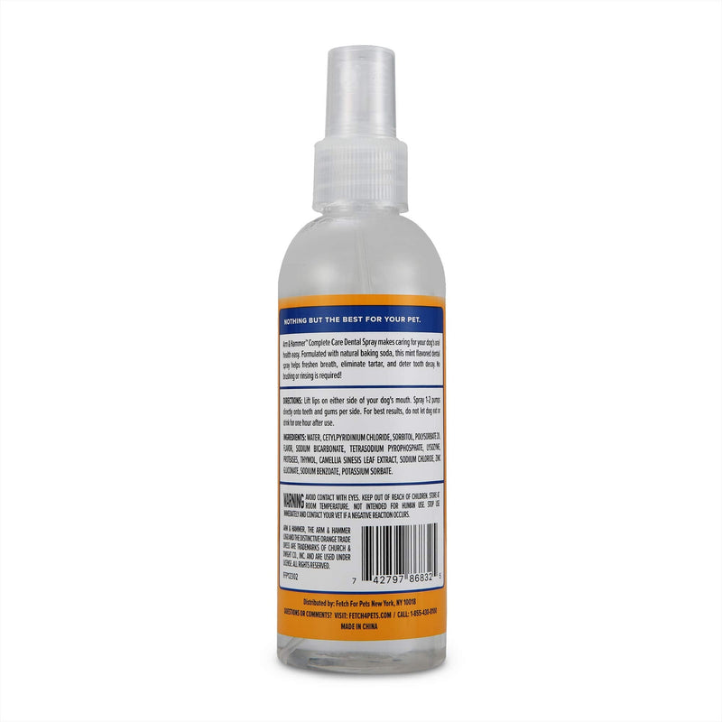 Arm & Hammer Complete Care Dog Dental Spray, 6 Fl Oz | Mint Flavor Dog Dental Spray for Easy Brushless Cleaning | Baking Soda Enhanced Formula for Fresh Breath and Tartar Control 6 Fl Ounce (Pack of 1) - BeesActive Australia