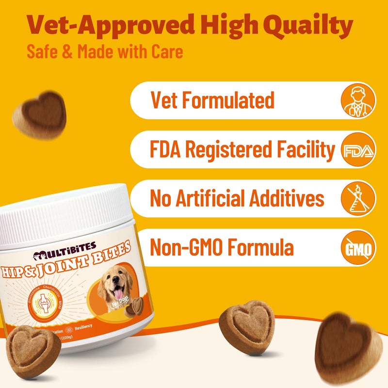 330 Bites Joint Supplement for Dogs - Hip & Joint Health with MSM,Fish Oil,Glucosamine for Dog Chews - Advanced Mobility Support for All Breeds and Ages - Chicken Flavor