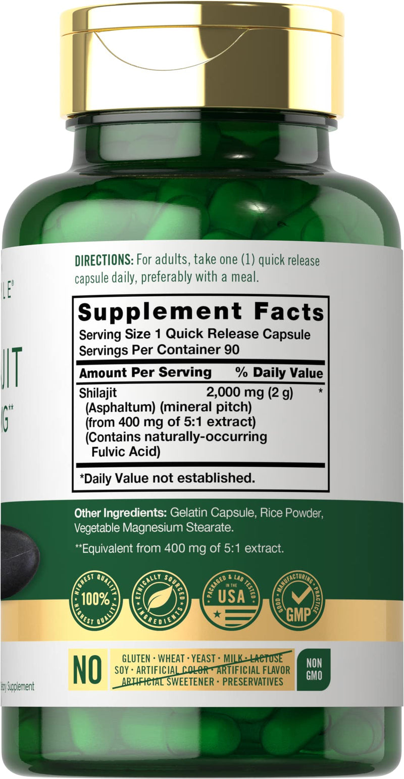 Carlyle Shilajit Capsules | 2000mg | 90 Count | Non-GMO and Gluten Free - BeesActive Australia