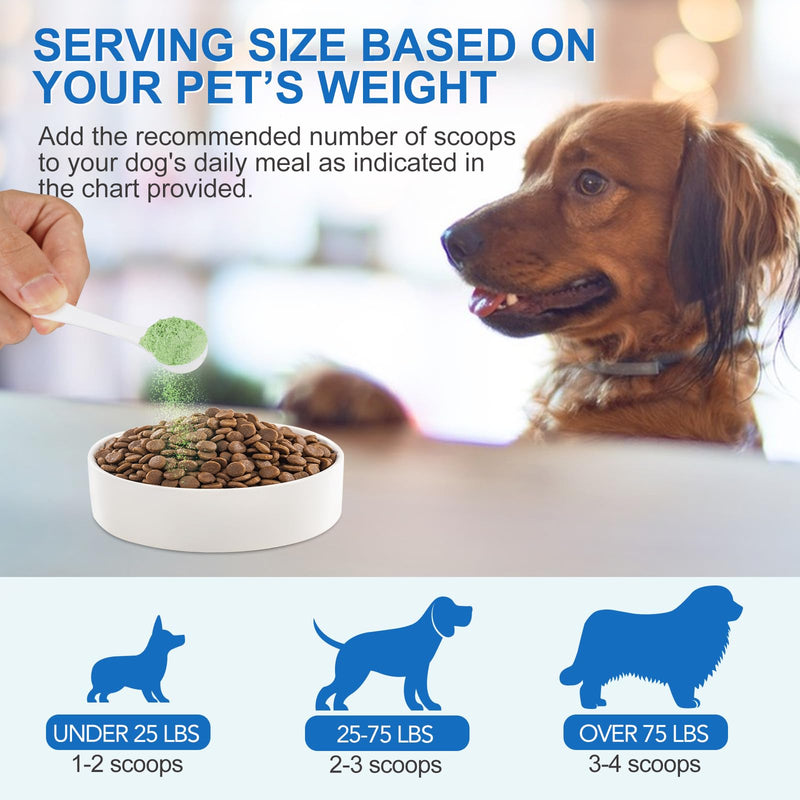 Dog Dental Powder for Teeth Cleaning - Targets Tartar & Reduces Plaque & Bad Breath, with Probiotics & Green Tea, Dental Freshener for Dog's Oral Health