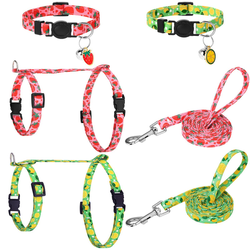 2 Pack Cat Harness and Leash, Escape Proof Adjustable Kitten Harness with Leash Collar, Lightweight Soft and Comfortable, for Small Medium Cat Safe Walking and Travel - BeesActive Australia