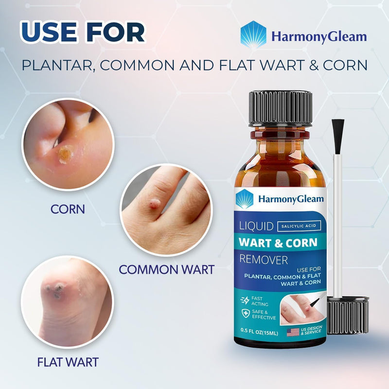 Wart Remover: Liquid Salicylic Acid Wart Corn Remover for Feet Extra Strength - Wart Corn Remover Freeze Off for Plantar, Common and Flat Wart Removal - 15ml (Brown2) - BeesActive Australia