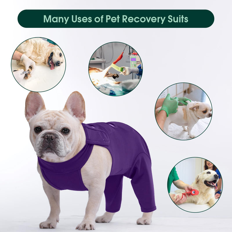 Kuoser dog bodysuit after surgery, dog bodysuit after surgery body for dog castration male dog, dog recovery suit, dog leg protection bodysuit, anti-wound licking surgery body dog, dog neck brace alternative, purple XL XL (chest: 67-81cm) brilliant purple - BeesActive Australia