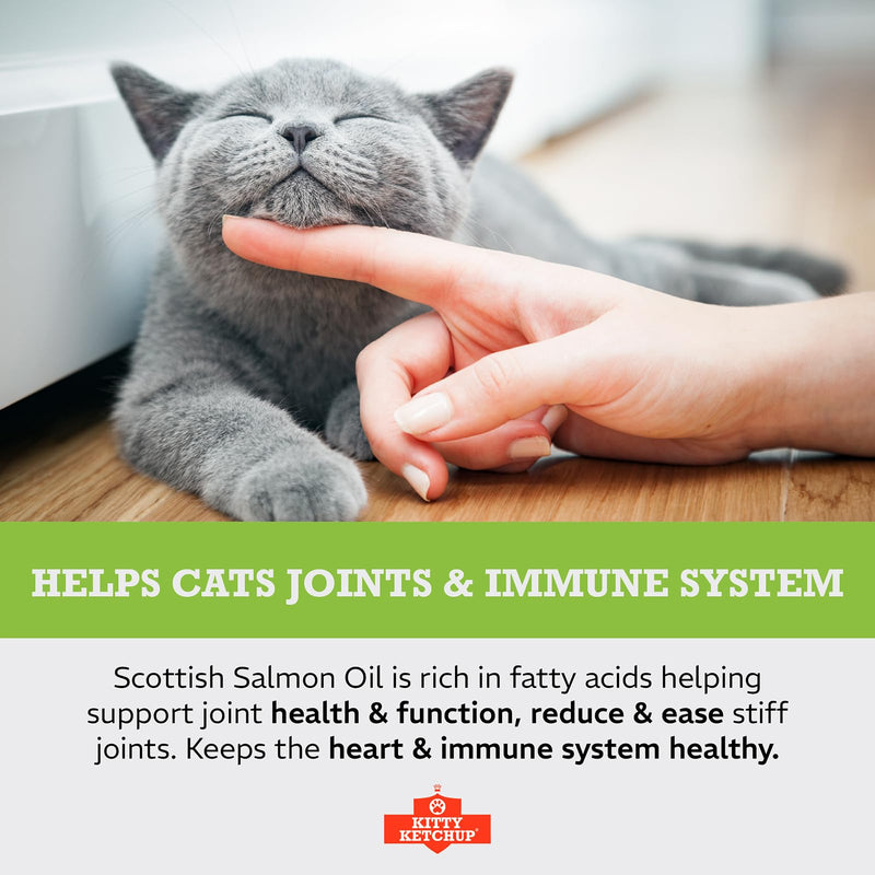 Pure Scottish Salmon Oil for Cats - 500ml | 100% Pure Natural Omega 3, 6 & 9 Fish Oil for Cats | Salmon Oil Cats - Cat Supplement - Omega 3 for Cats - Cat Fish Oil - Cat Salmon Oil | Kitty Ketchup
