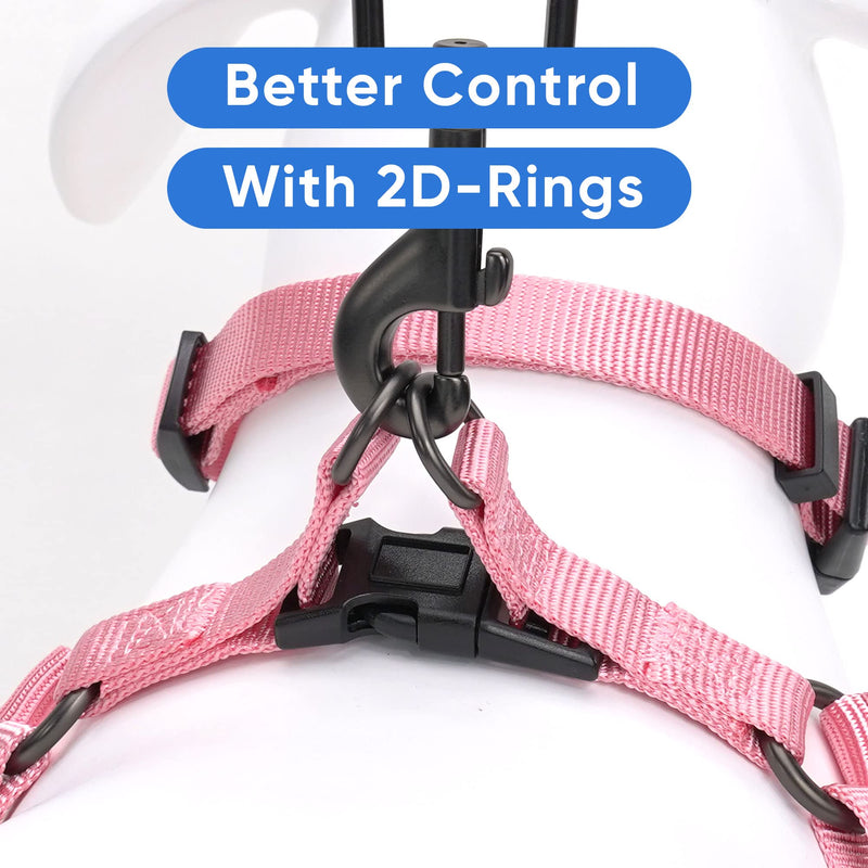 Pawtitas Solid Color Step in Dog Harness or Vest Harness Dog Training Walking of Your Puppy Harness Small Dog Harness Pink Cherry Blossom Dog Harness Small (Pack of 1) Light Pink ✅ Solid - BeesActive Australia