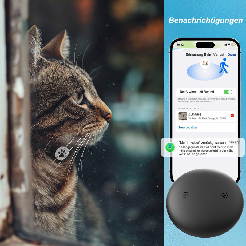 JIARUI Cat Tracker (1 Pack) GPS Tracker for Cats No Monthly Fee Works with Apple Find My (iOS only) GPS Tracking Device with Breakaway Collar for Cats 1 Pack - BeesActive Australia